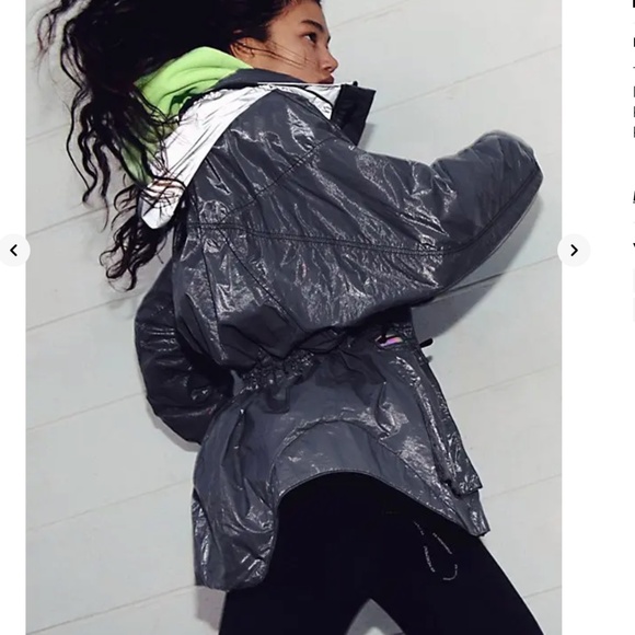 fp movement grey rainbow jacket storm chaser parka jacket Large L - Picture 6 of 7